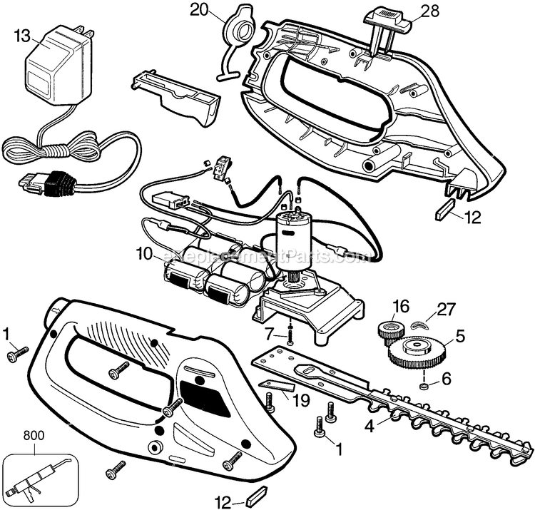 Black and Decker DS600-BDK (Type 1) 6v 6-Inch Shrubber Power Tool Page A Diagram